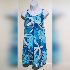 Hula Bay Ladies Tropical Blue Dress Sz M